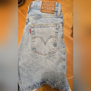 Levi's Sky Blue Cutoff Denim Shorts